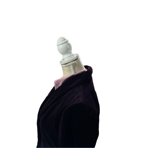 J Crew Plum 2 Button Velvet Blazer Sz 4 Jewel Tone 100% Cotton Lined Jacket EUC - Picture 4 of 15